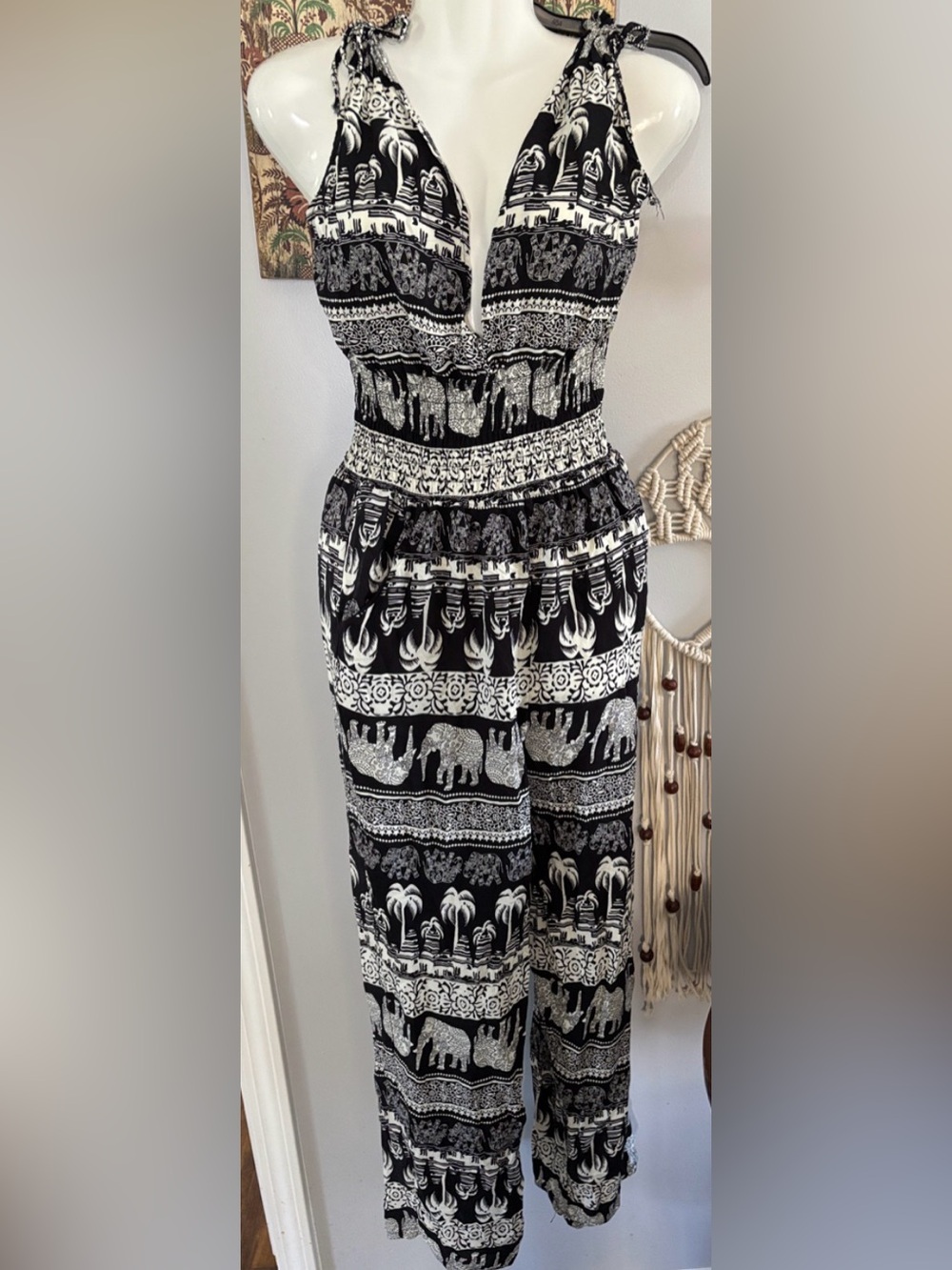 Boho 100% rayon jumpsuit S/M